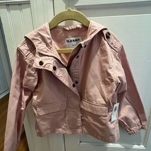 New with tags Old Navy Light Pink girls  light weight zipper coat size XS 4/5
